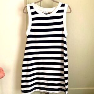 Zara sleeveless black and white striped dress. Size L